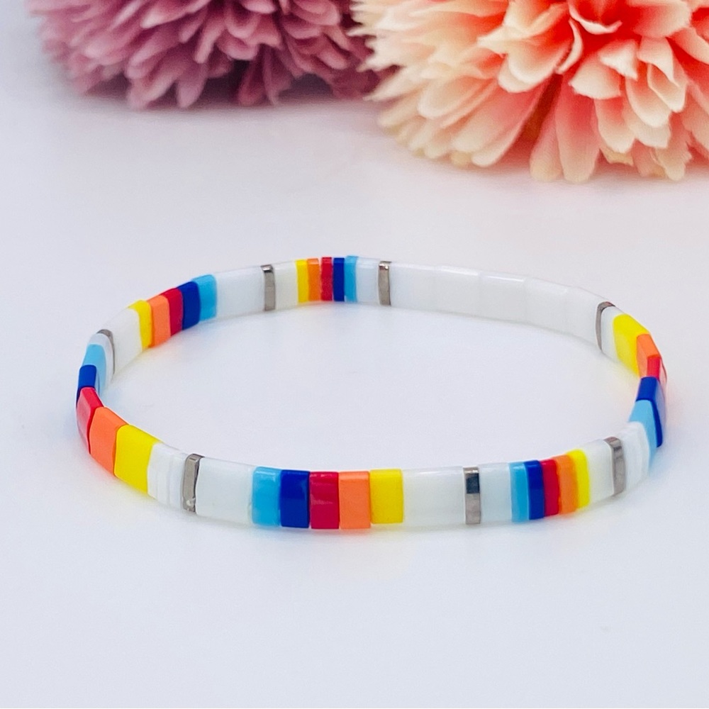 Miyuki Tila Bead Stretch Bracelet